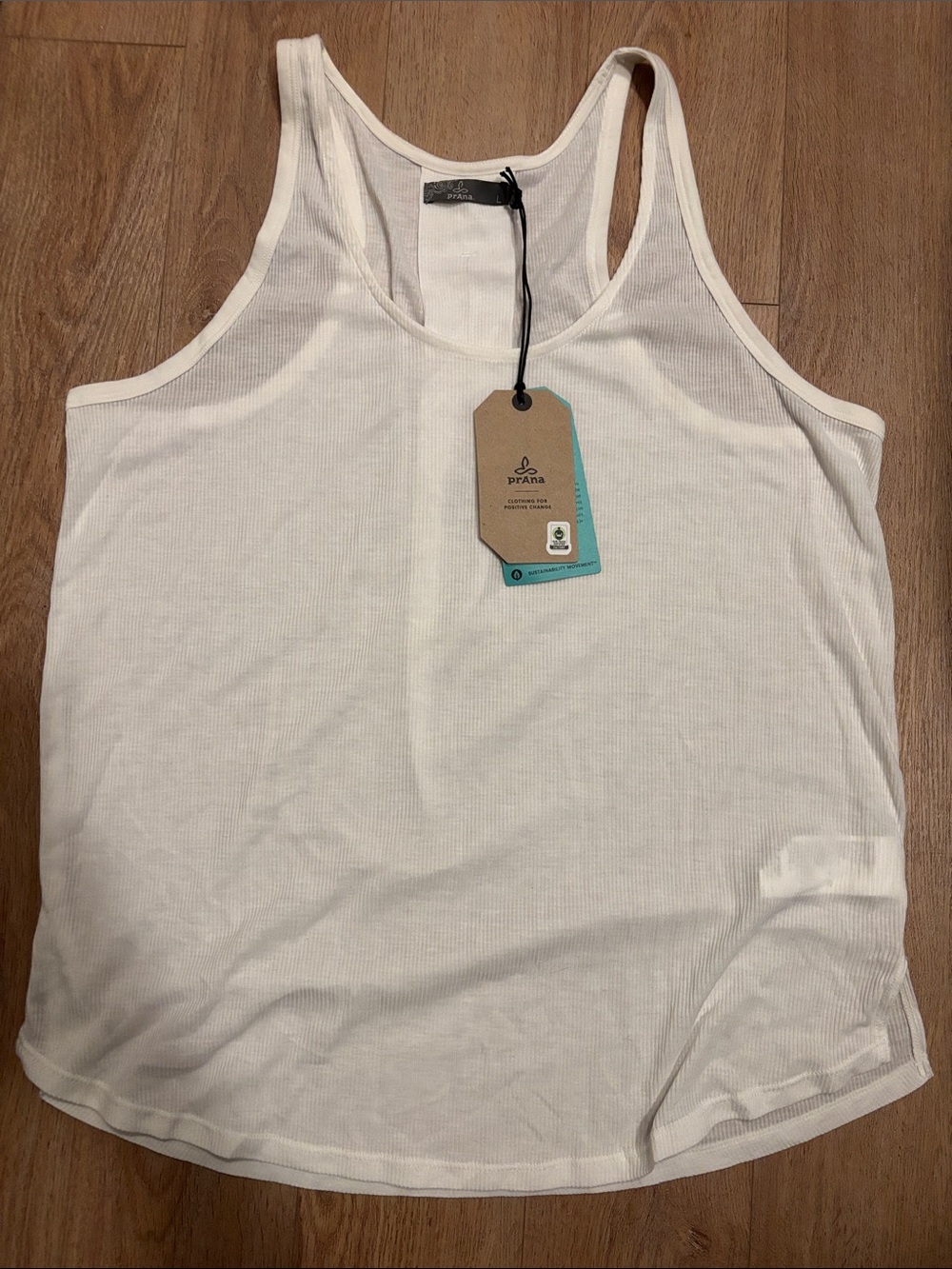 Prana White Ribbed Tank